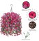 Artificial Hanging Flowers Basket for Outdoor, Fake Flowers Faux Plants Look Real for Yard Gardens Porch Patio Home (Purple+Hotpink)